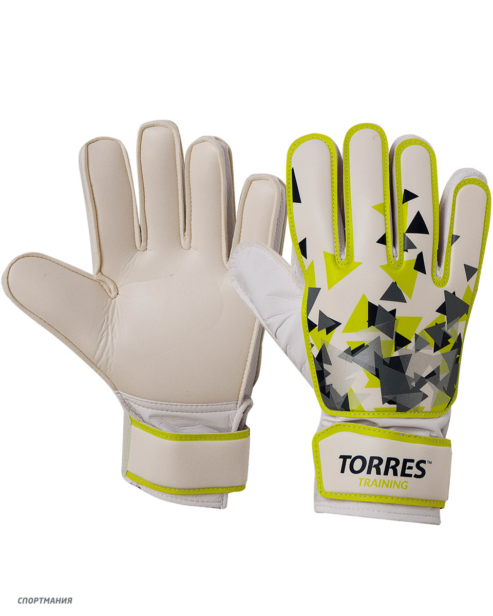 FG05214-10 Перчатки вратарские Torres Training белый, зеленый, черный, серый