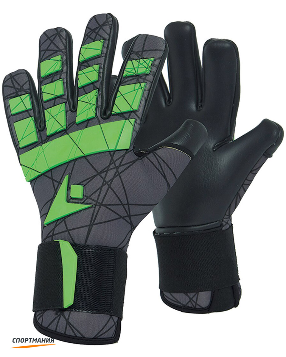 50390928 Вратарские перчатки Macron Alligator XH серый, зеленый, черный