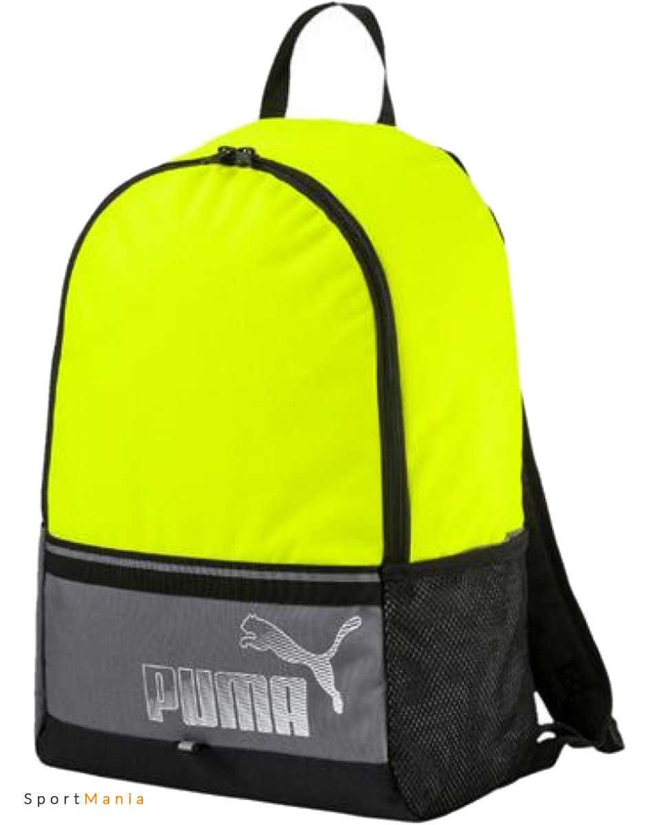07441304 Рюкзак Puma Phase II неоновый-желтый, серый, черный