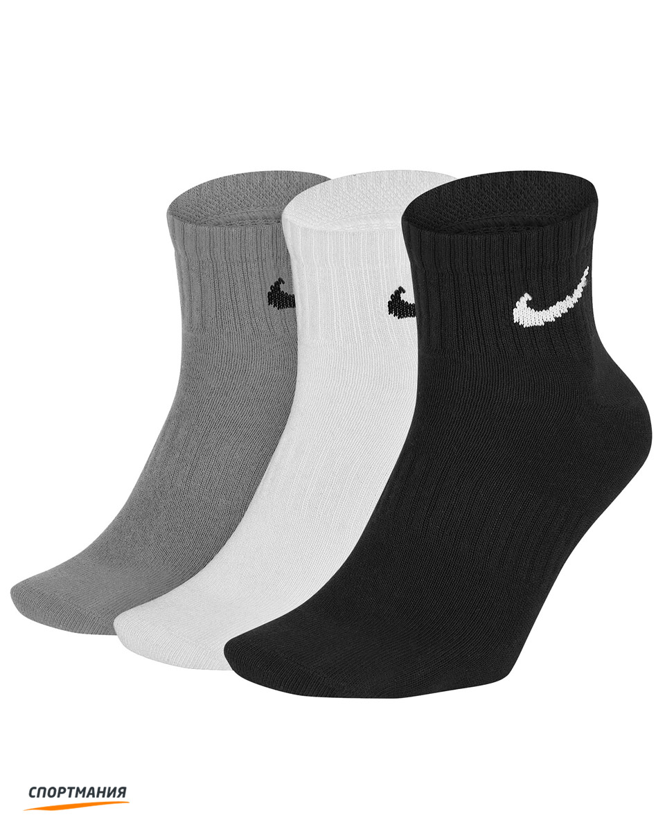 SX7677-901 Носки Nike Everyday Lightweight Ankle (3 пары) черный, белый, серый