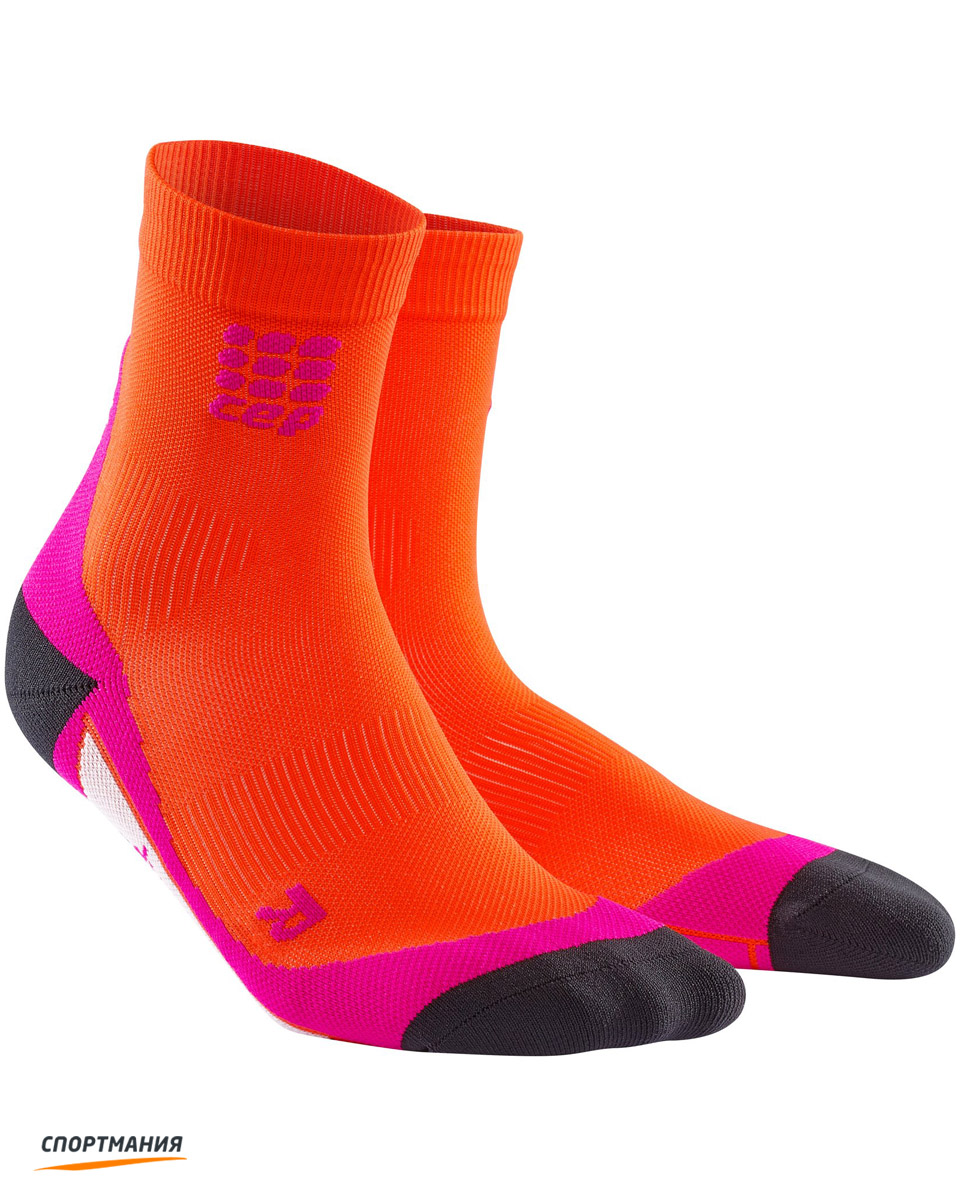 C10W-R4 Женские средние носки CEP C10W оранжевый, розовый