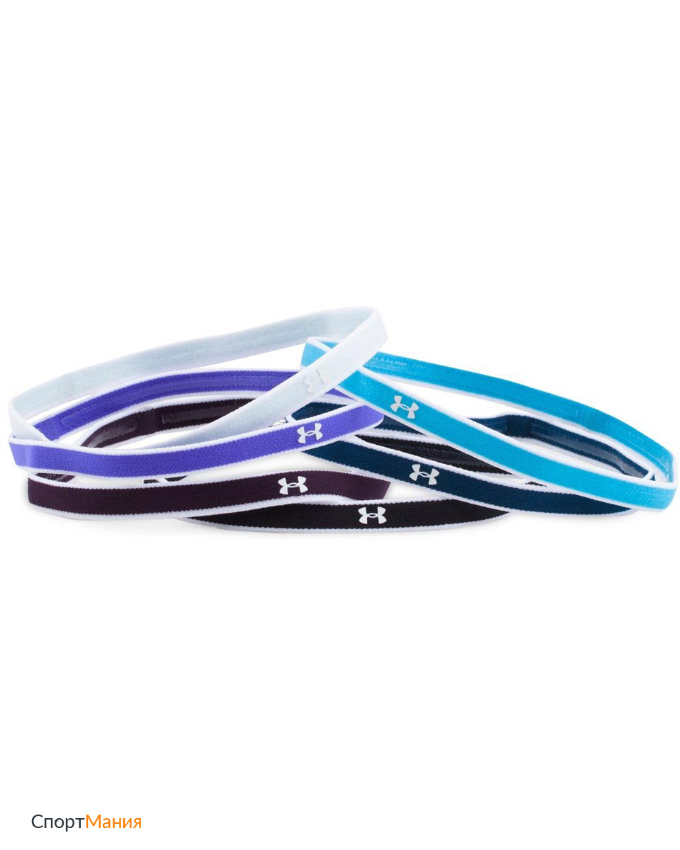 1286016-007 Повязка на голову Under Armour 6PK Mini Headbands W синий, фиолетовый, черный