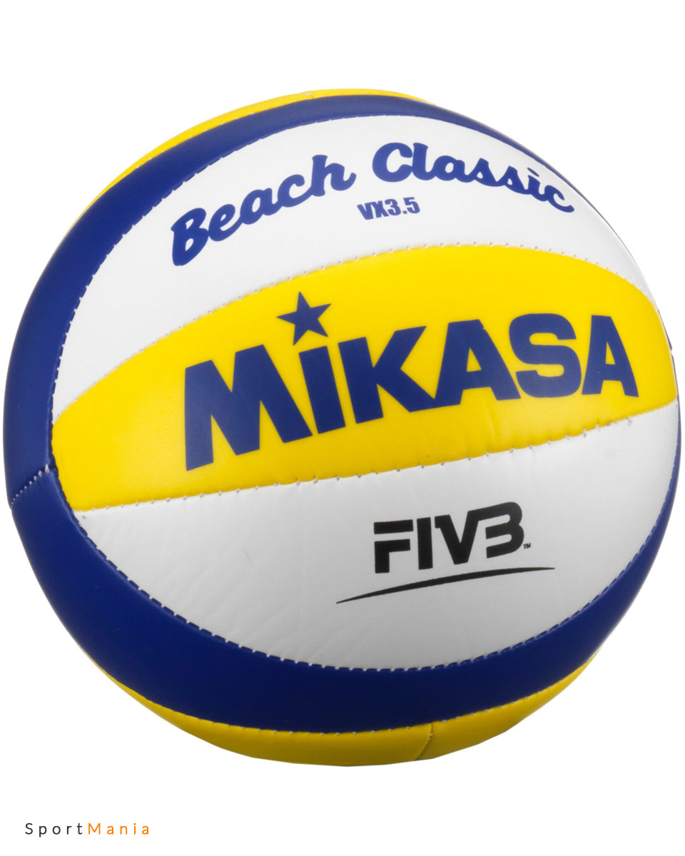VX3.5 Пляжный волейбольный мяч сувенирный Mikasa  белый, темно-синий, желтый