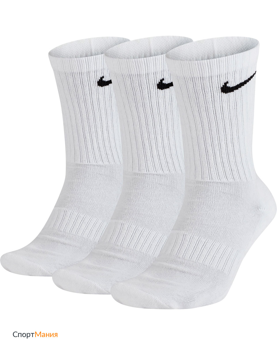 SX7664-901 Комплект носков Nike Everyday Cushion Crew 3P белый, серый, черный