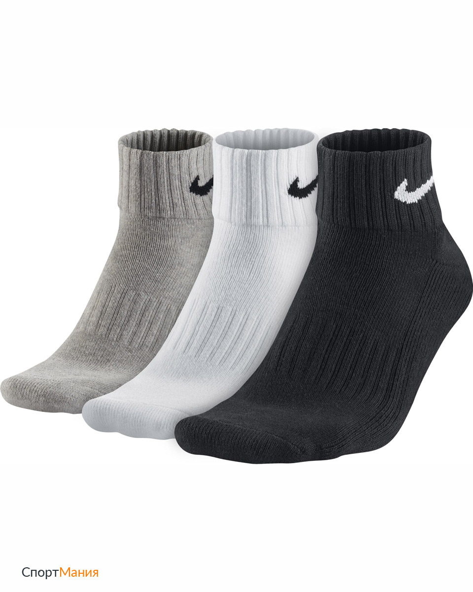 SX4926-901 Носки Nike V Cush Ankle (3 пары) черный, белый, серый