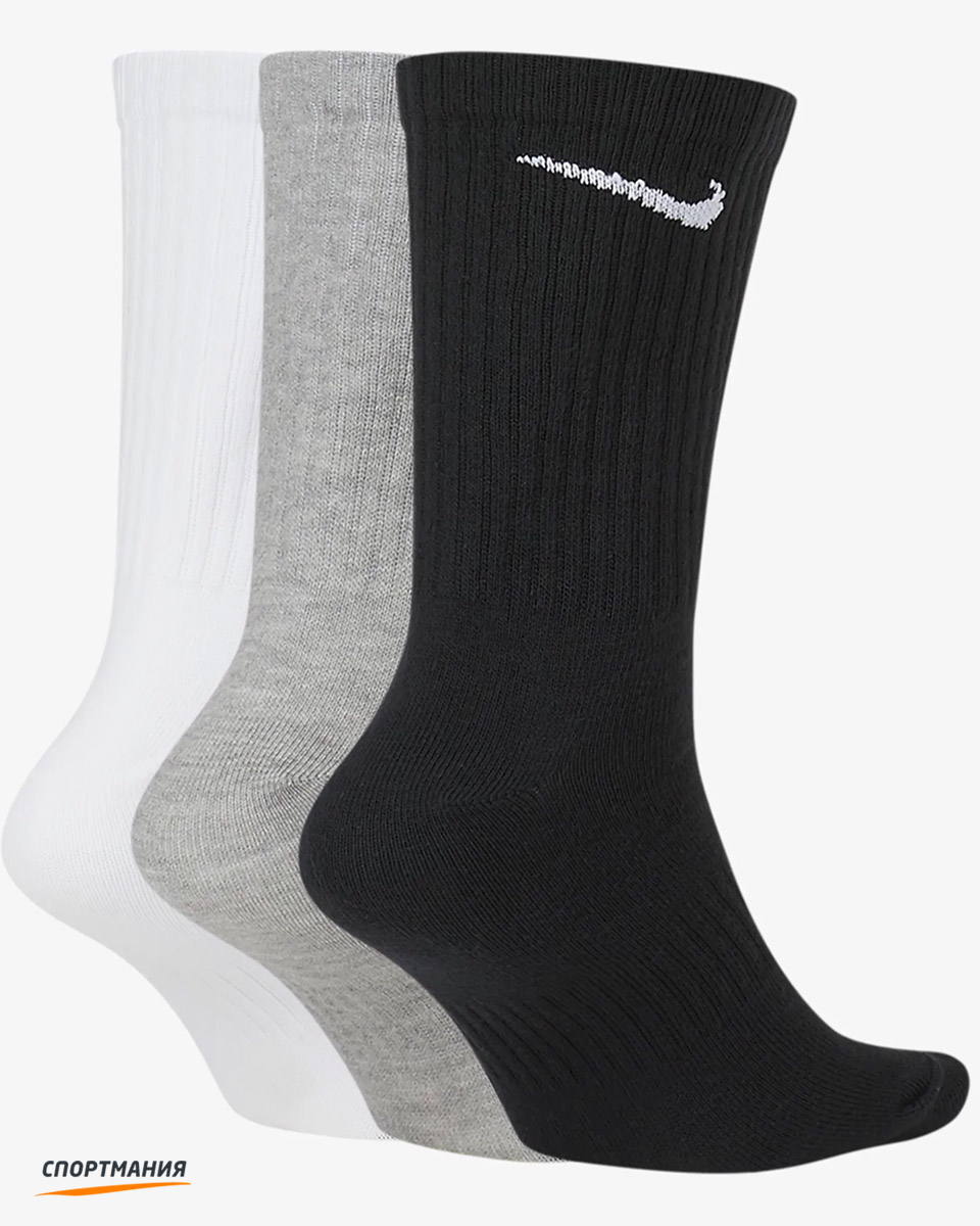 SX7676-901 Носки Nike Everyday LTWT Crew (3 Пары) черный, серый, белый