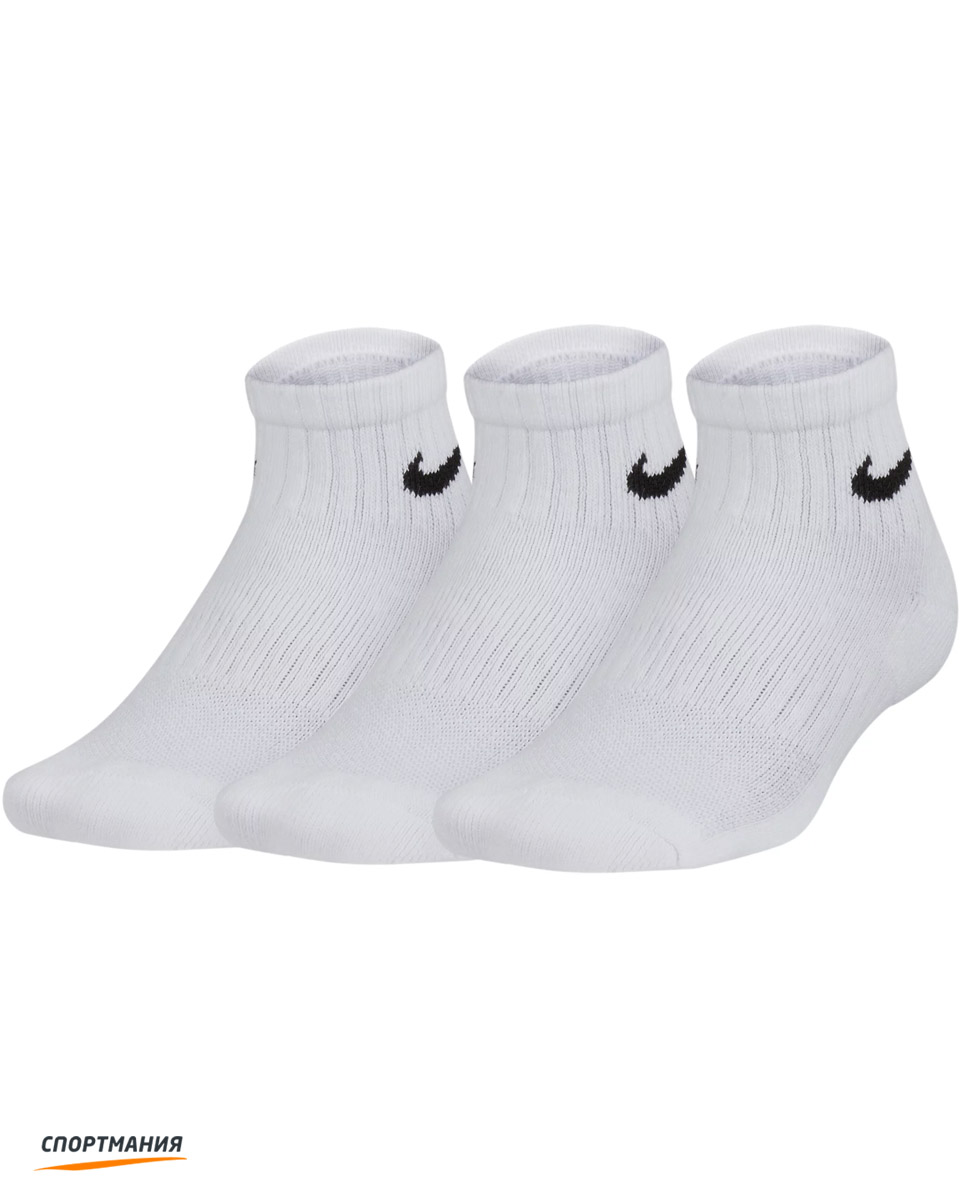 SX6844-100 Детские носки Nike Perf Cush Quarter training (3 пары) белый