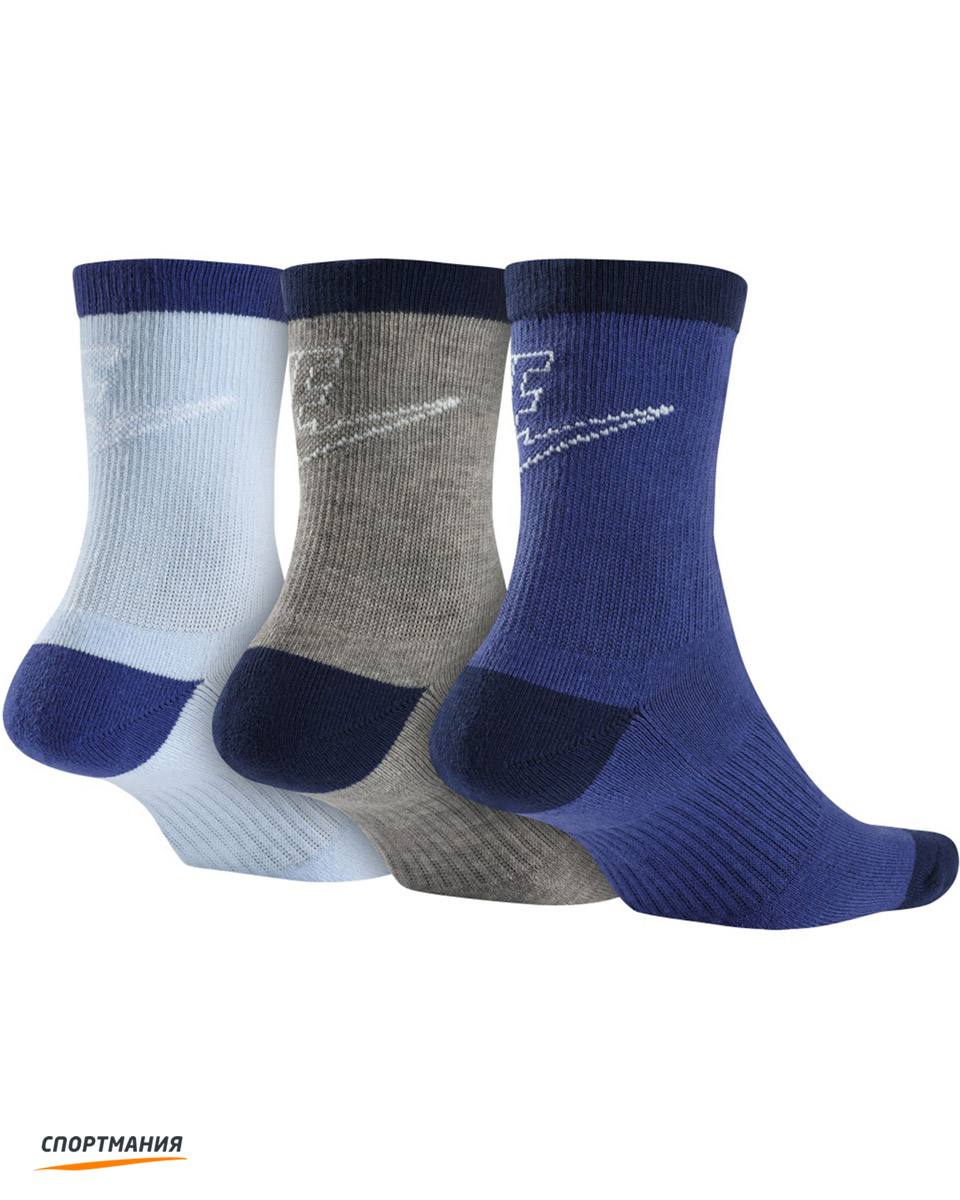 SX6065-903 Носки Nike Sportswear Striped Low Crew Sock (3 пары) синий, серый, голубой