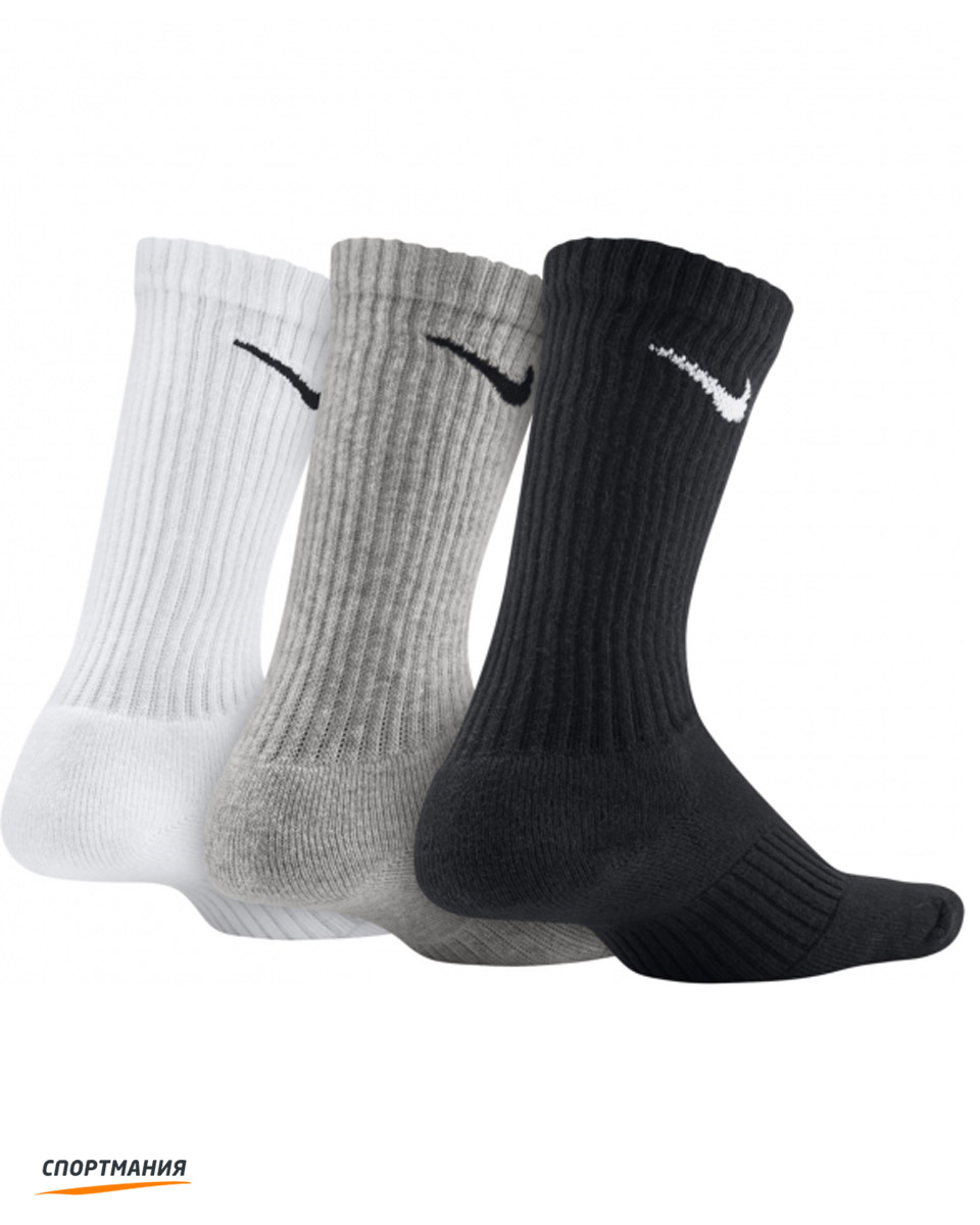 SX4719-967 Детские носки Nike Cotton Cushion Crew Moist (3 пары) белый, серый, черный