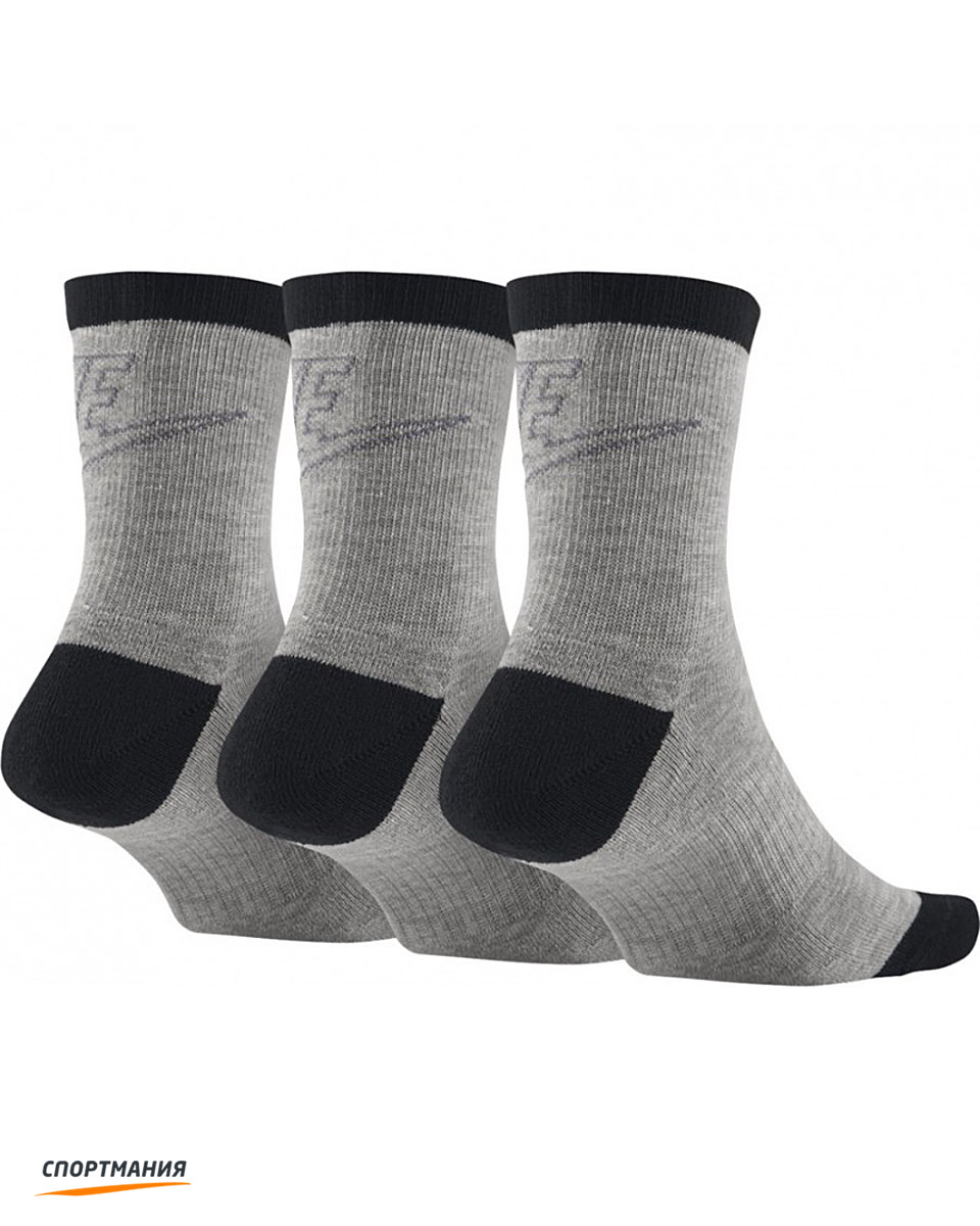 SX6065-063 Носки Nike Sportswear Striped Low Crew Sock (3 пары) серый, черный