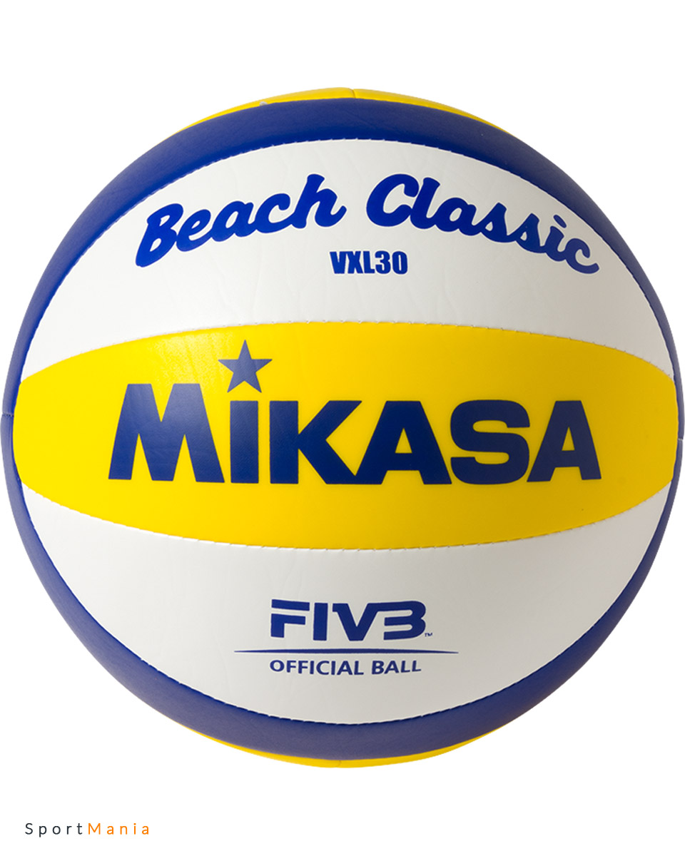 VXL30 Мяч для пляжного волейбола Mikasa VXL30 белый, темно-синий, желтый