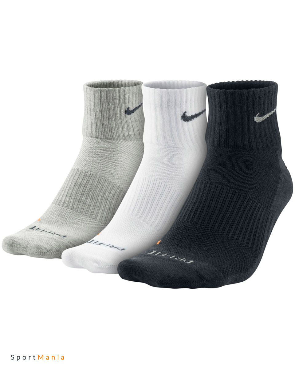 SX4101-905 Носки спортивные Nike Cush Quarter белый, серый, черный