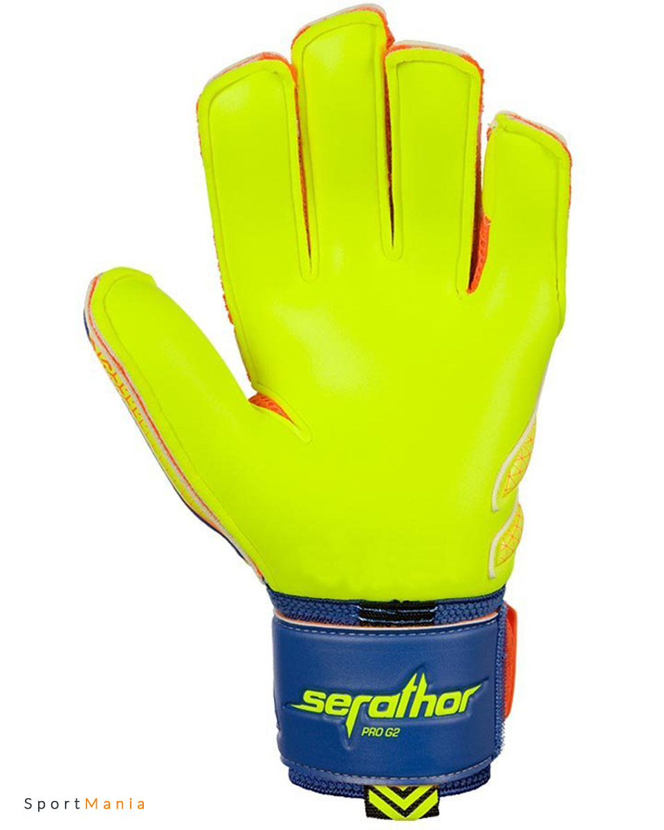 3770955-484 Перчатки вратарские Reusch Serathor Pro G2 неоновый-желтый, ярко-оранжевый, темно-синий,