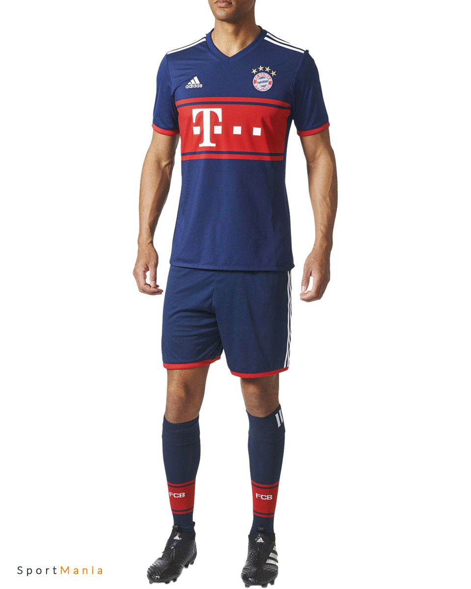 AZ7937 Футболка игровая Adidas ФК Бавария 17/18 Away темно-синий, красный  мужчины цвет темно-синий, красный