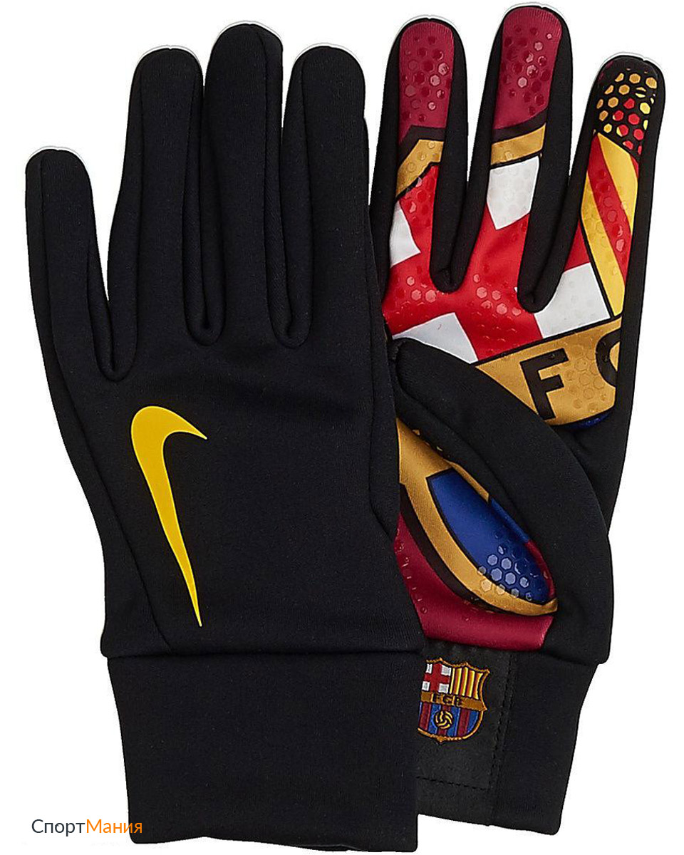 GS0338-010 Перчатки для спорта Nike FC  Barcelona Hyperwarm Glove черный, красный, желтый, синий