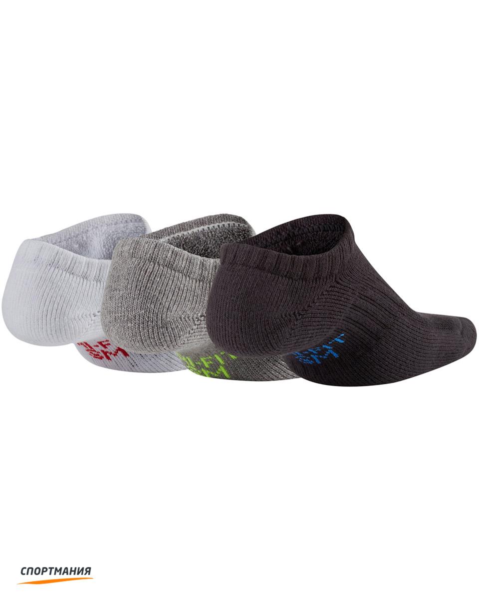 SX6843-906 Детские носки Nike Perf Cush No-Show (3 пары) черный, серый, белый