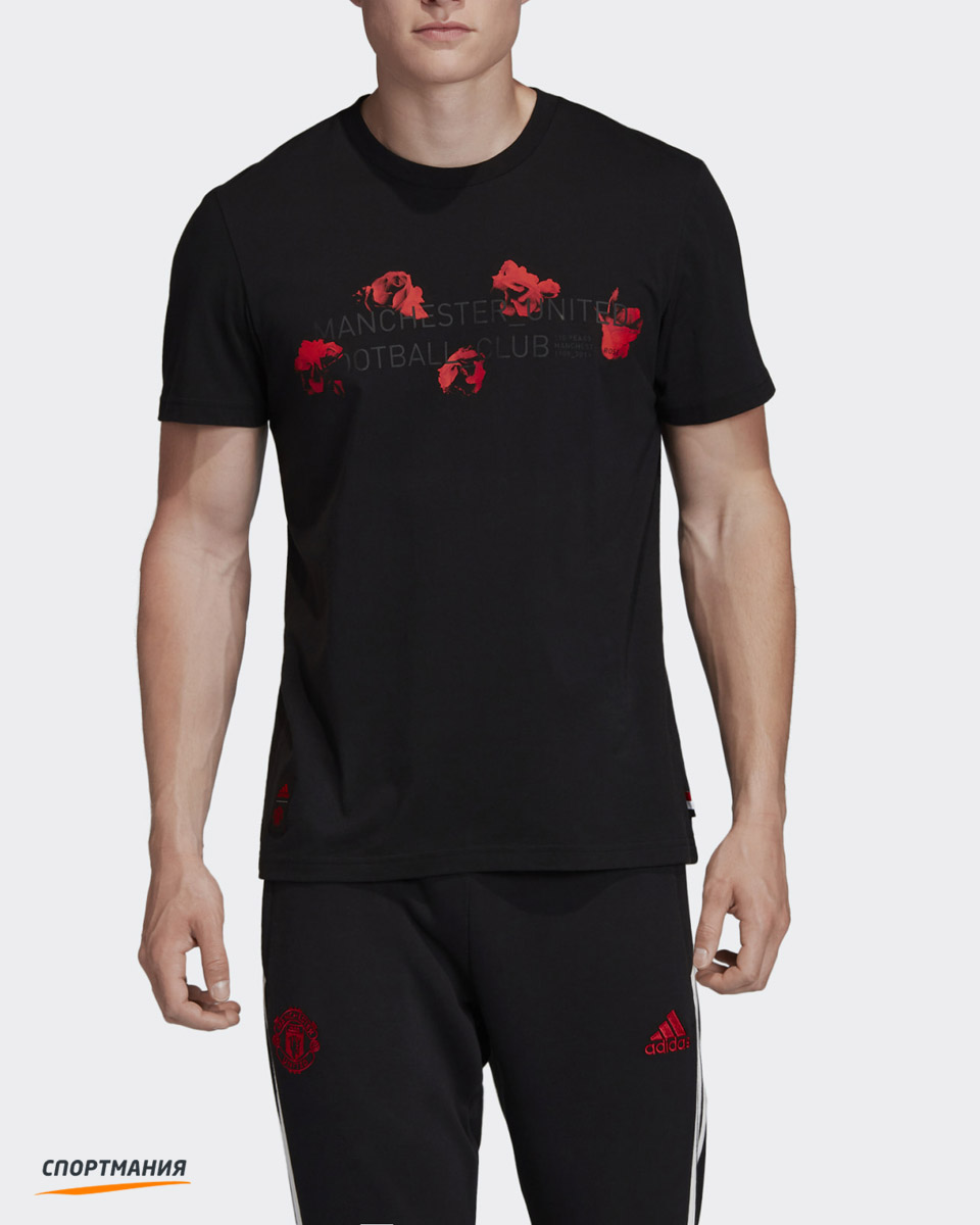 Contributor Bat cotton DX9072 Футболка Adidas MU FC Graphic Tee черный, красный мужчины цвет  черный, красный