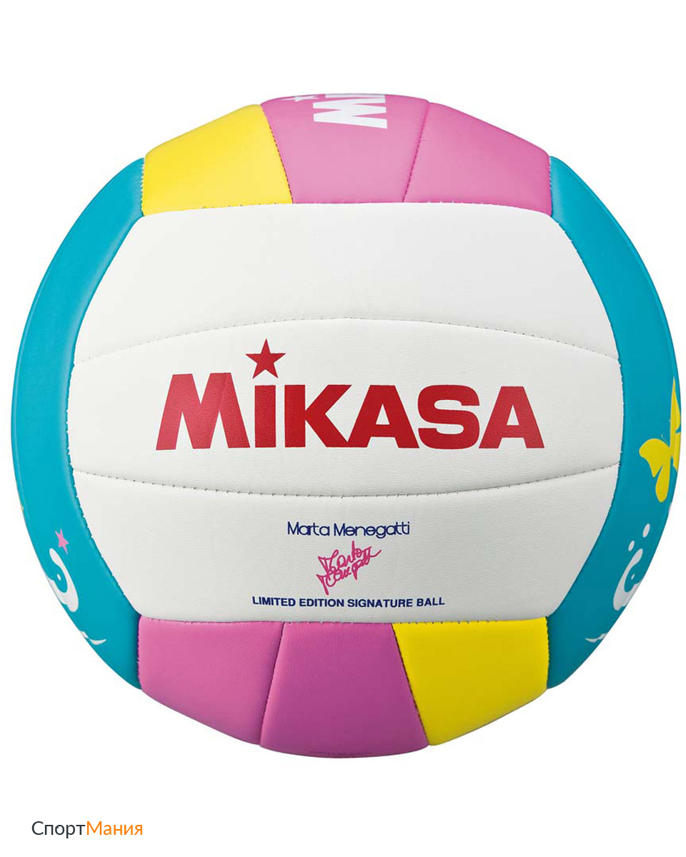 VMT5 Мяч для пляжного волейбола Mikasa VMT 5 белый, розовый, голубой