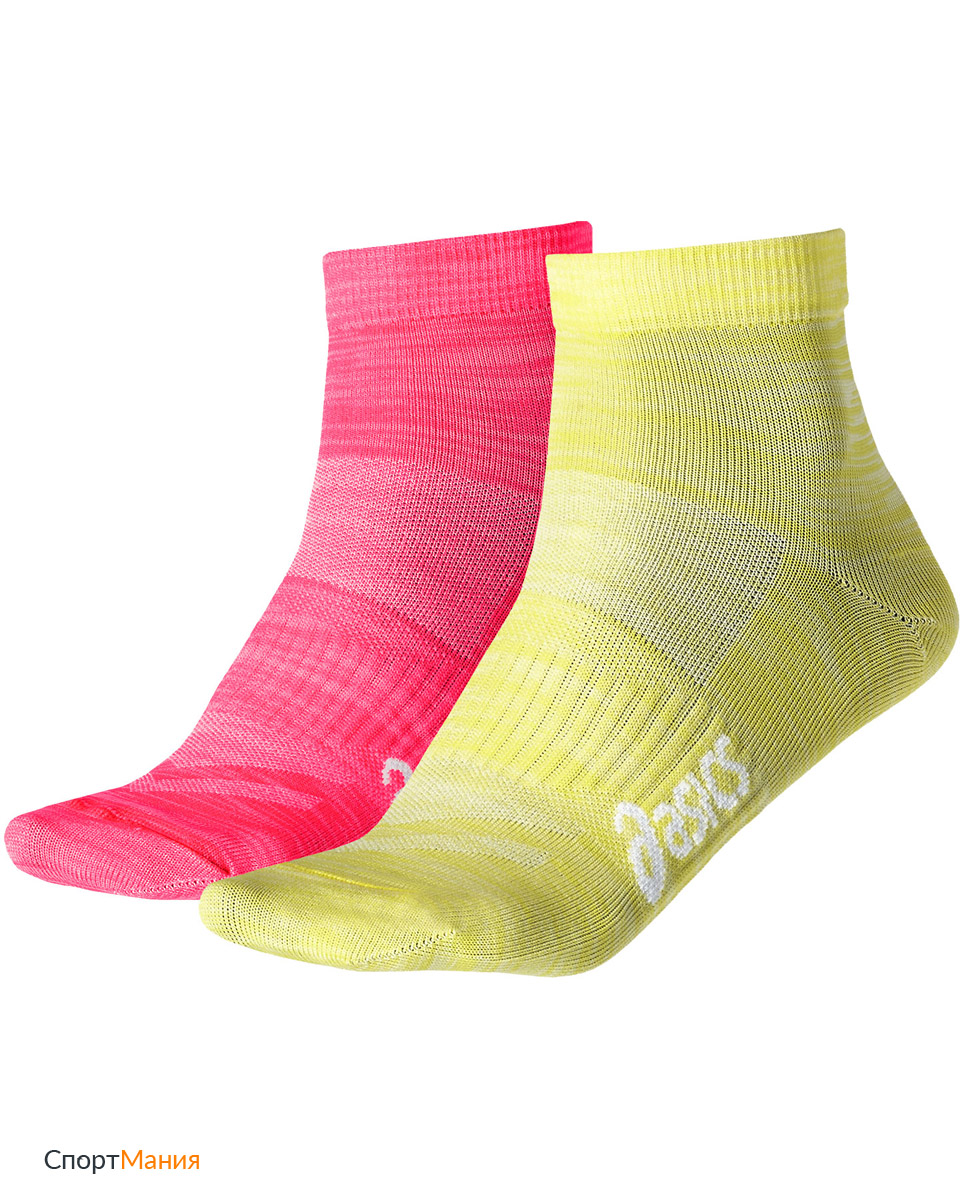 128068-0688 Беговые носки Asics Tech Ankle sock (2 пары) желтый, красный