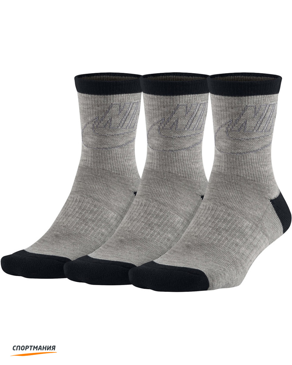 SX6065-063 Носки Nike Sportswear Striped Low Crew Sock (3 пары) серый, черный
