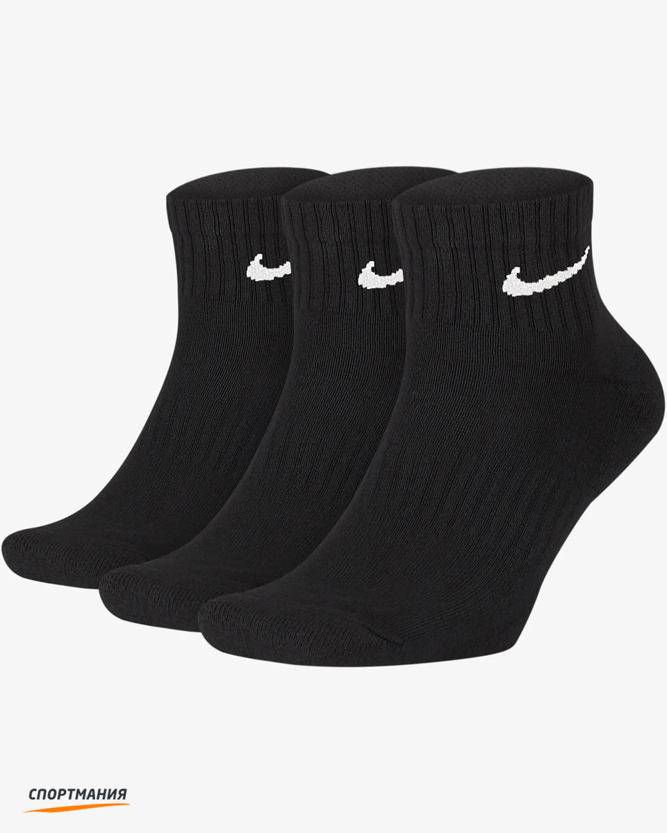 SX7667-901 Комплект носков Nike Everyday Cushion Ankle 3P белый, черный, серый