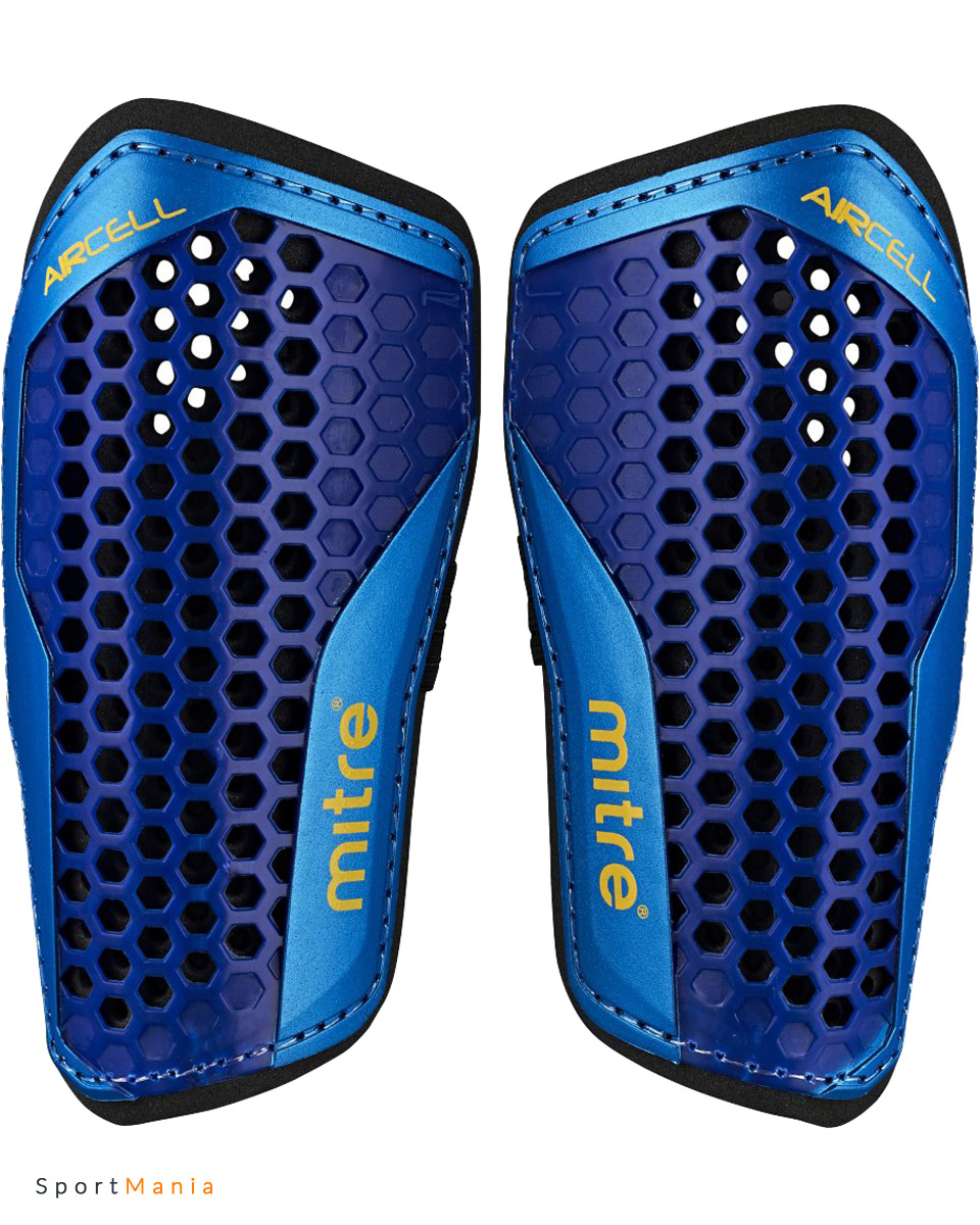 S70004BCY Щитки футбольные Mitre Aircell Carbon Slip синий, черный