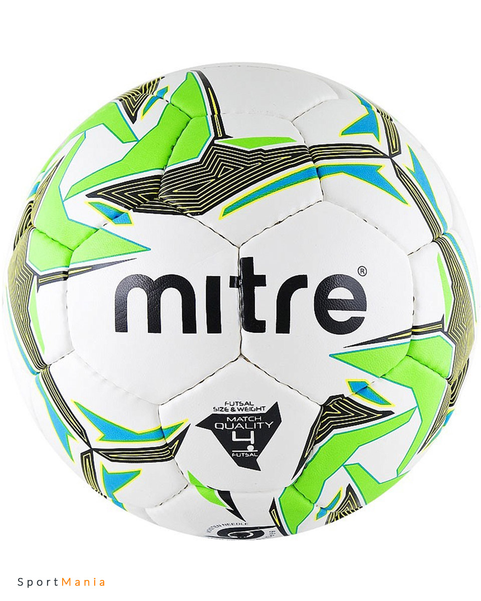 BB1350WBG Мяч мини-футбольный Mitre Futsal Nebula белый, светло-зеленый, черный