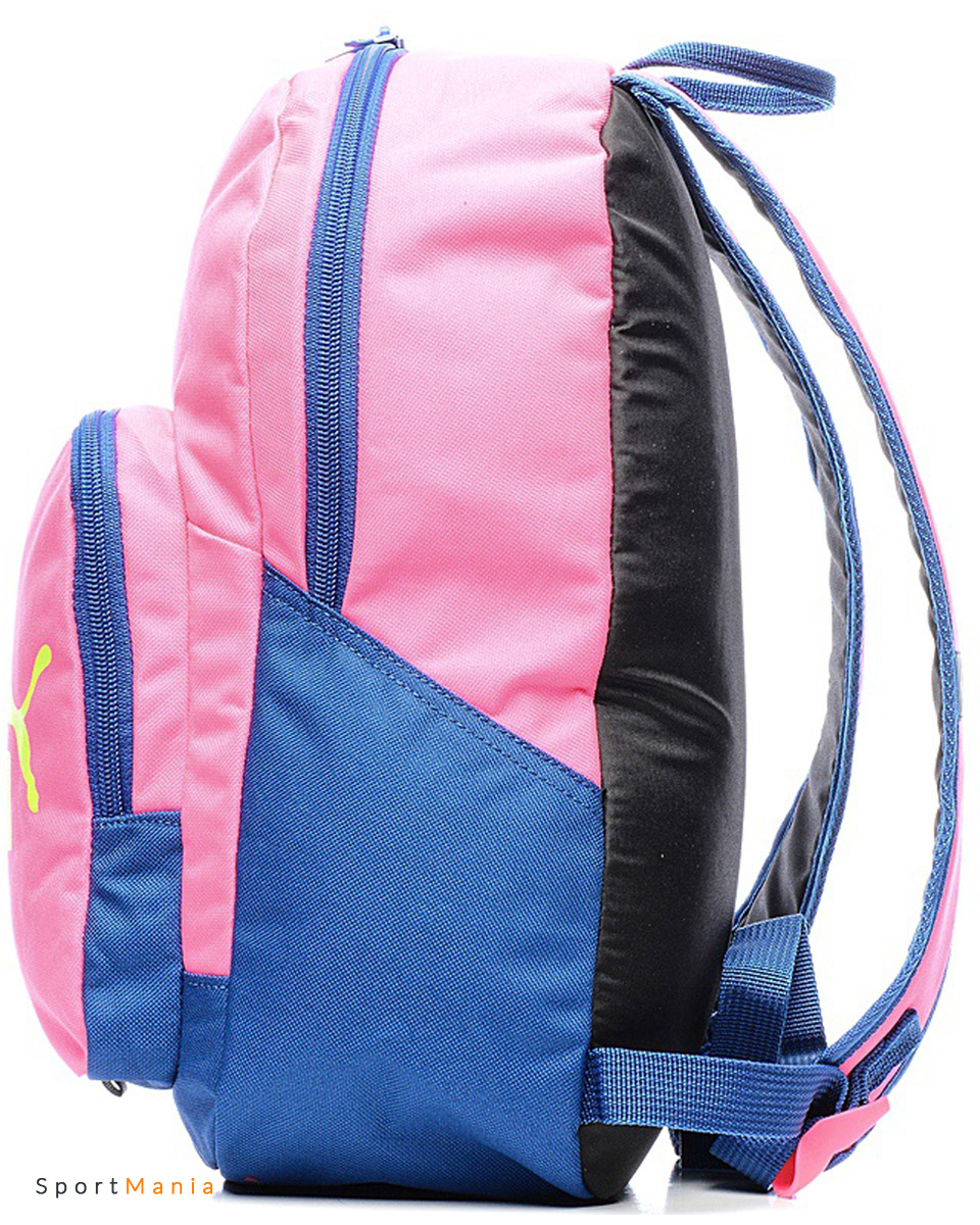 07410403 Рюкзак Puma Phase Small розовый, темно-синий, неоновый-желтый