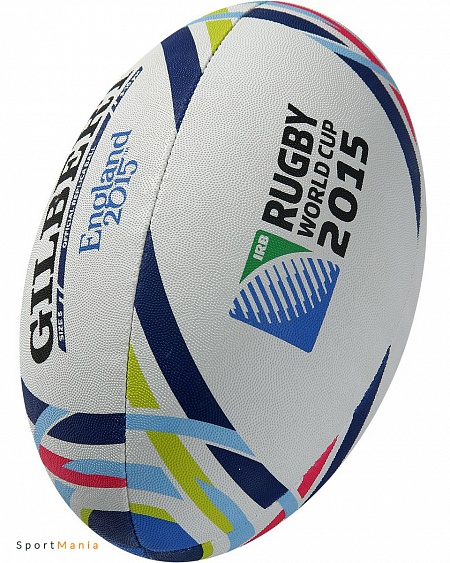 48410005 Мяч регбийный Gilbert Replica RWC 2015 белый, синий, желтый
