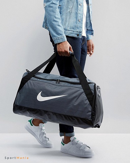BA5334-064 Сумка Nike Brasilia Meduim серый, черный