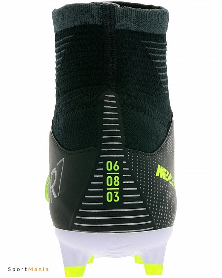852483-376 Бутсы детские Nike Mercurial Superfly V Nike CR7 FG черный, светло-зеленый