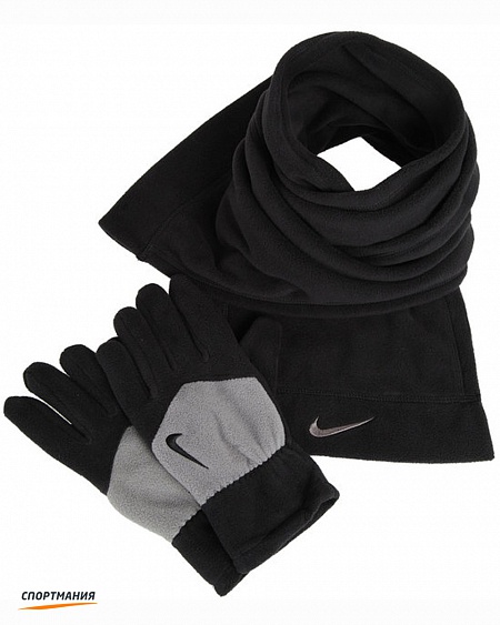 N.WC.30.035.SL Перчатки и шарф Nike Sport Fleece Tech Gloves & Scarf черный, серый
