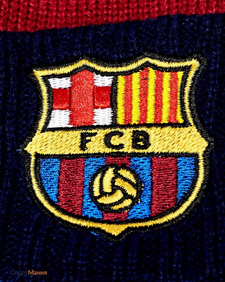 115115 Шапка Atributika&Club Barcelona FC с помпоном темно-синий, красный