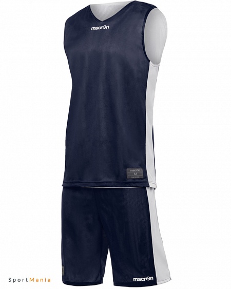 43160701 Двухсторонняя баскетбольная форма Macron Amyl темно-синий, белый