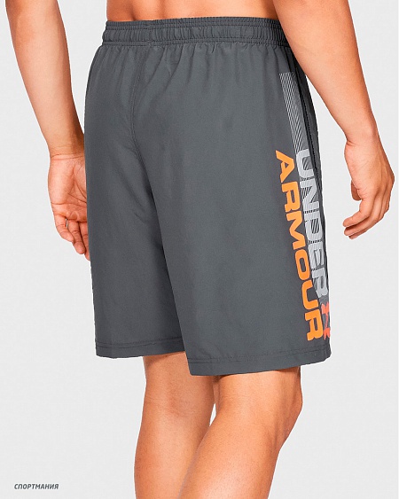 1320203-012 Шорты для бега Under Armour Woven Graphic Wordmark серый, белый, оранжевый