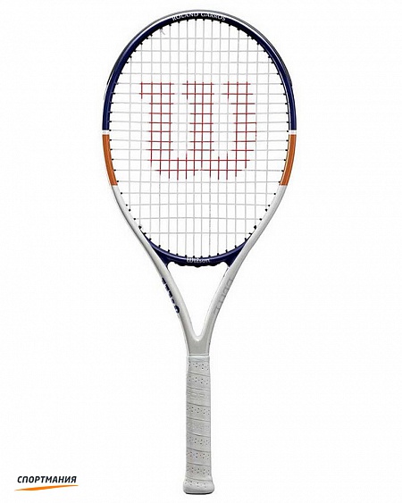 WR029610H Ракетка для большого тенниса Wilson Roland Garros Elite 21 белый, темно-синий, оранжевый