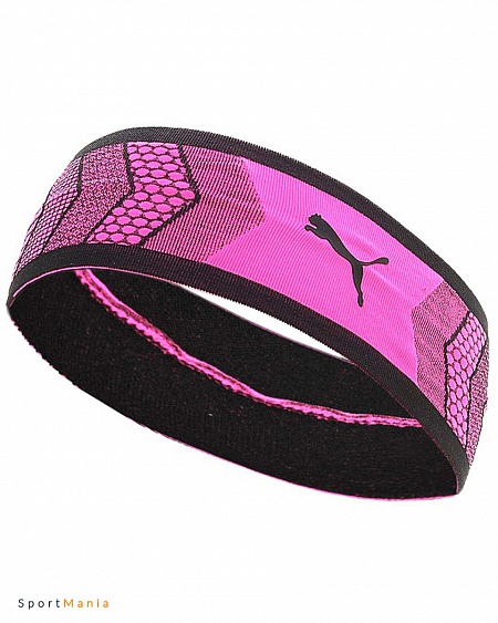 05316401 Повязка на голову Puma Fit at Evoknit Headband розовый, черный