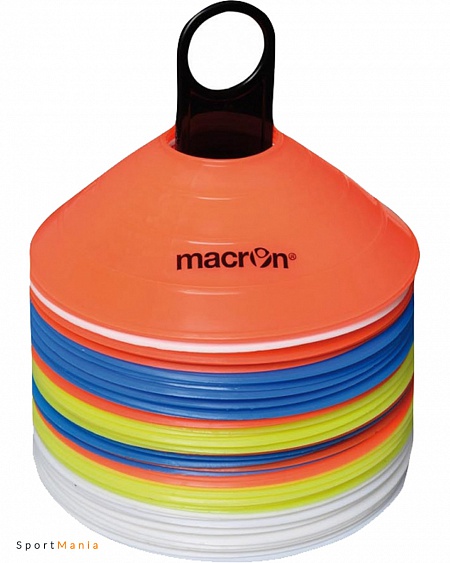 962000 Набор конусов Macron Marker белый, неоновый-желтый, оранжевый, синий
