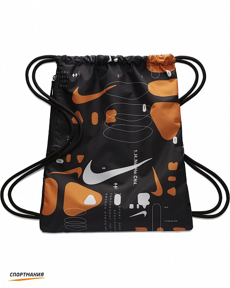 BA6388-010 Мешок для обуви Nike Heritage Gym Sack черный, оранжевый