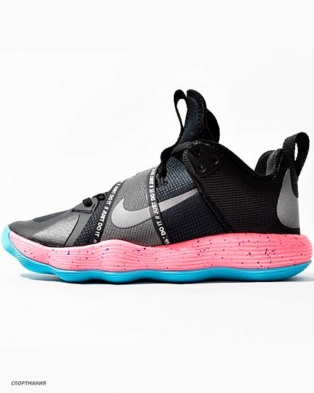 DJ4473-064 Кроссовки волейбольные Nike React Hyperset черный, розовый, голубой, белый