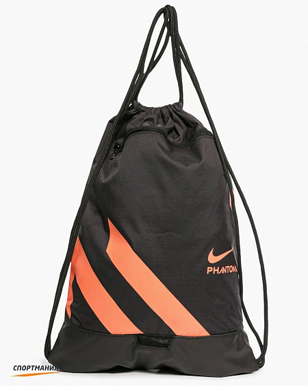 BA6410-010 Мешок для обуви Nike Phantom Gym Sack черный, оранжевый