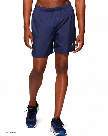 2011A015-404 Шорты для бега Asics Silver 7" Short темно-синий, белый