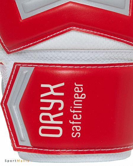 5026075 Детские вратарские перчатки Macron Oryx Fingersave красный, белый, серый