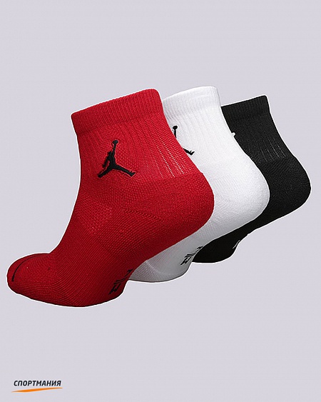 SX5544-011 Комплект носков Nike Jumpman QTR (3 пары) красный, белый, черный