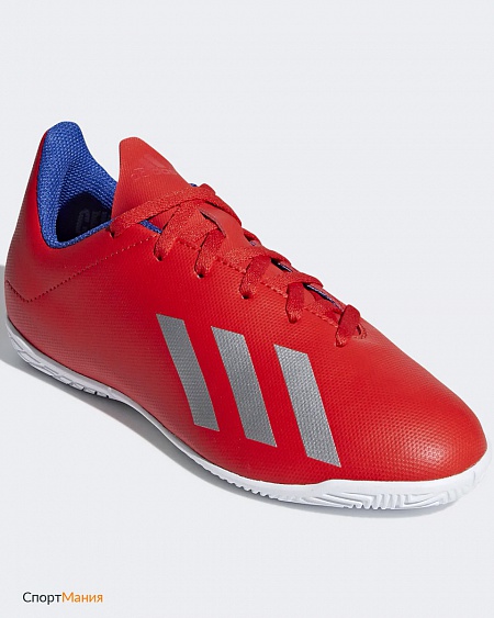 BB9410 Детские футзалки Adidas X 18.4 IN JR красный, серый, синий
