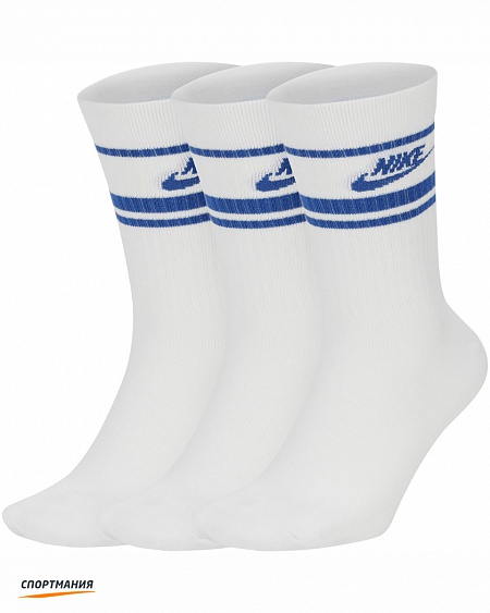 CQ0301-105 Носки Nike Crew Nsw Essential Stripe (3 пары) белый, синий
