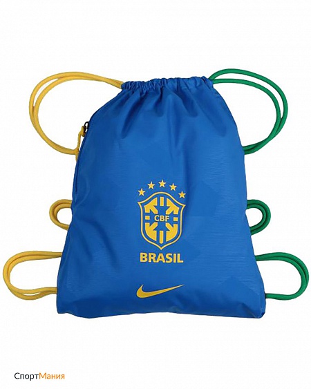 BA5462-453 Рюкзак-мешок Nike Stadium Brazil Gymsack синий, желтый, зеленый