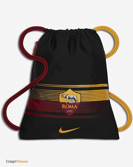 BA5412-010 Рюкзак-мешок Nike A.S. Roma Stadium черный, желтый, красный