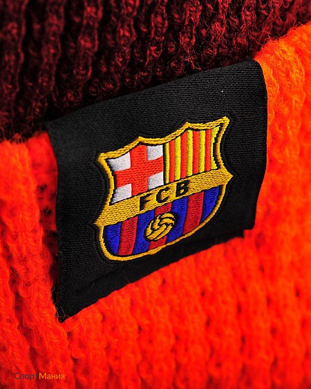 852165-681 Шапка Nike FC Barselona Beanie коричневый, оранжевый