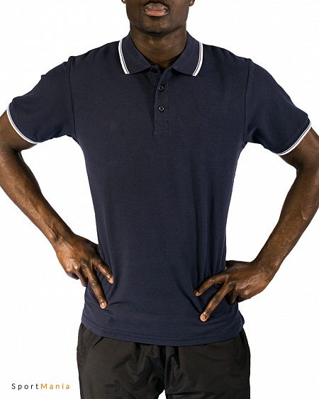 04T-46 Поло Trophy темно-синий, белый